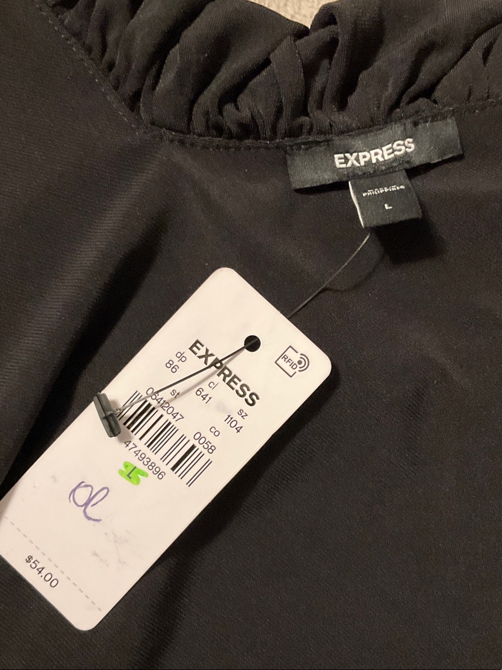 Express Black Ruffle Spaghetti-Strap Cami - Picture 4 of 4